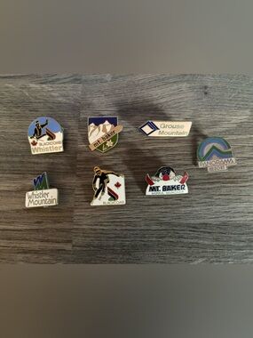 Vintage Ski Resort Enamel Pin Set - Whistler, Mt. Baker, Panorama & More
